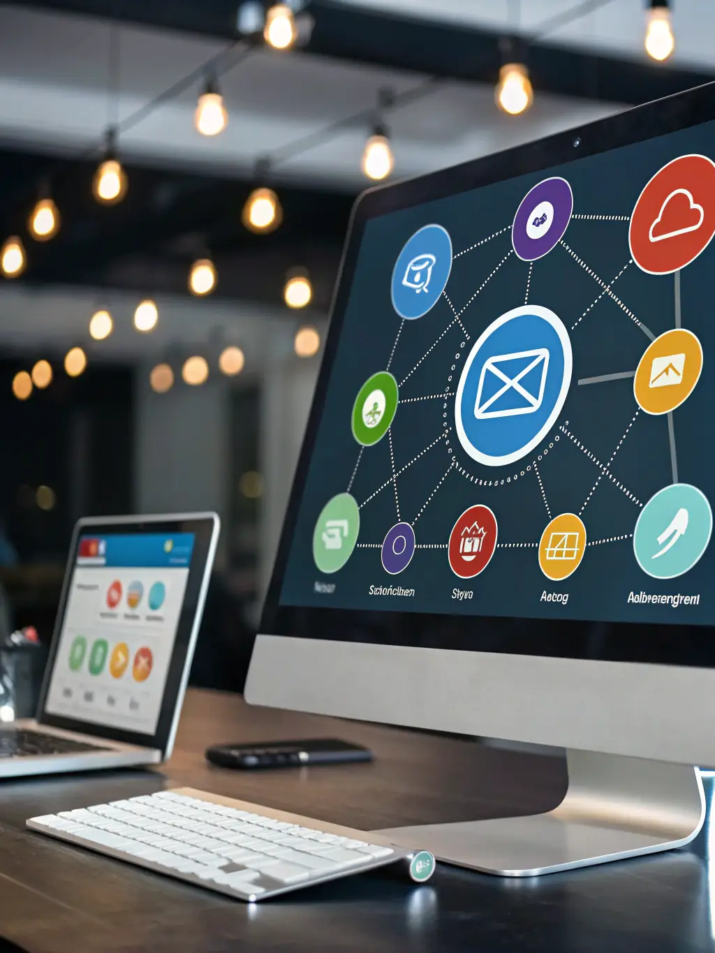 An image depicting seamless integration of Insightbase.One's CRM with other business tools like email marketing and accounting software.