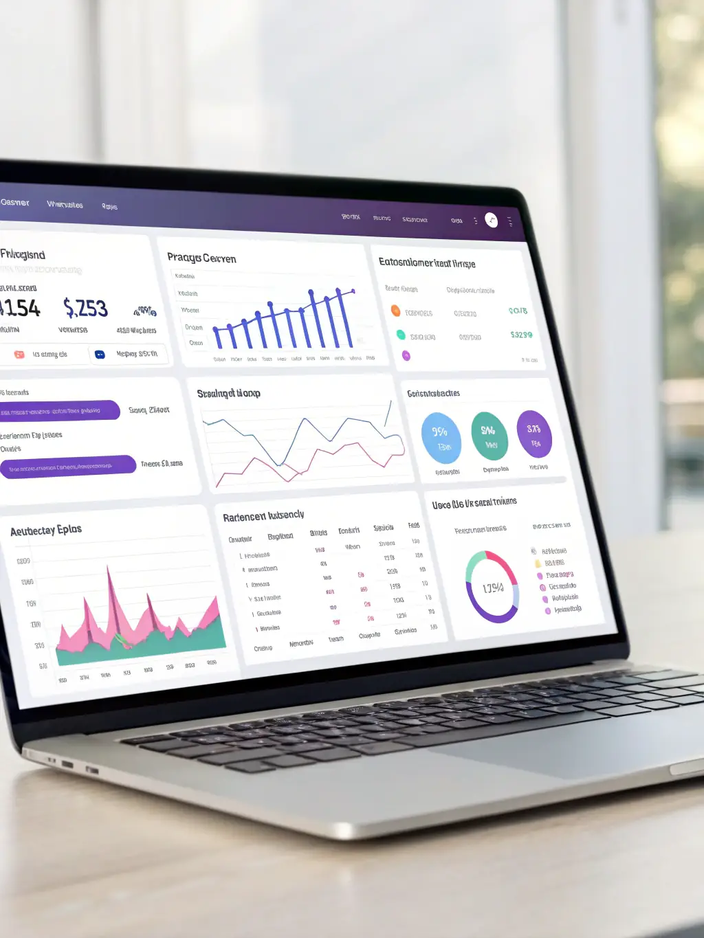 A clean, modern interface of Insightbase.One's CRM, displaying key performance indicators and customer data insights.